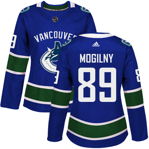Adidas Vancouve Canucks #89 Alexander Mogilny Blue Home Authentic Women Stitched NHL Jersey